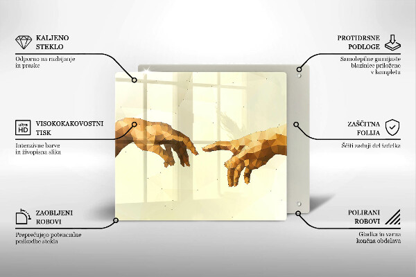 Work surface savers Creation of Adam hands