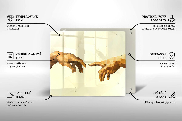 Work surface savers Creation of Adam hands