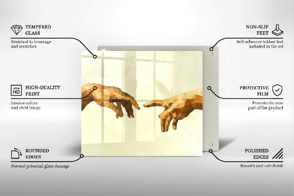 Work surface savers Creation of Adam hands