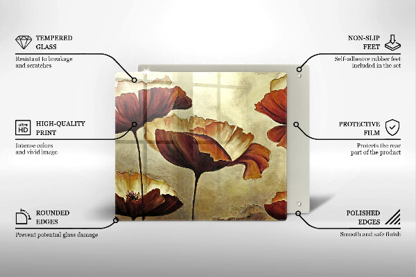 Work surface savers Painted boho flowers