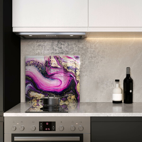 Glass worktop saver Abstraction design gold