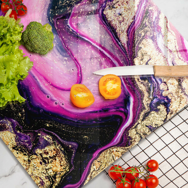 Glass worktop saver Abstraction design gold