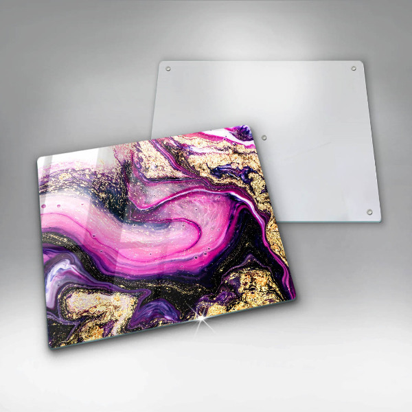 Glass worktop saver Abstraction design gold