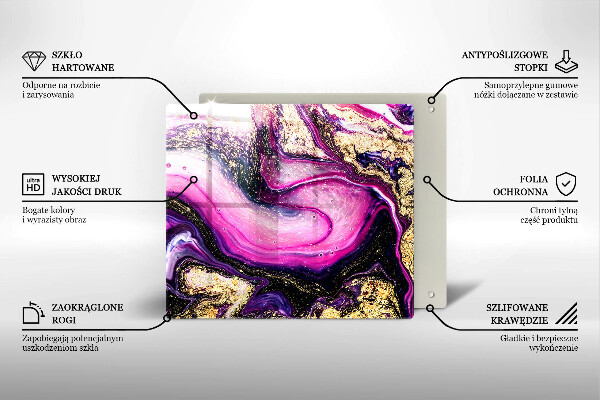 Glass worktop saver Abstraction design gold