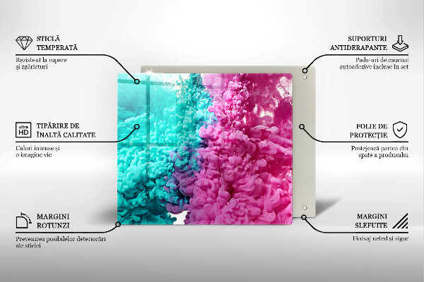 Glass worktop saver Turkos-pink smoke