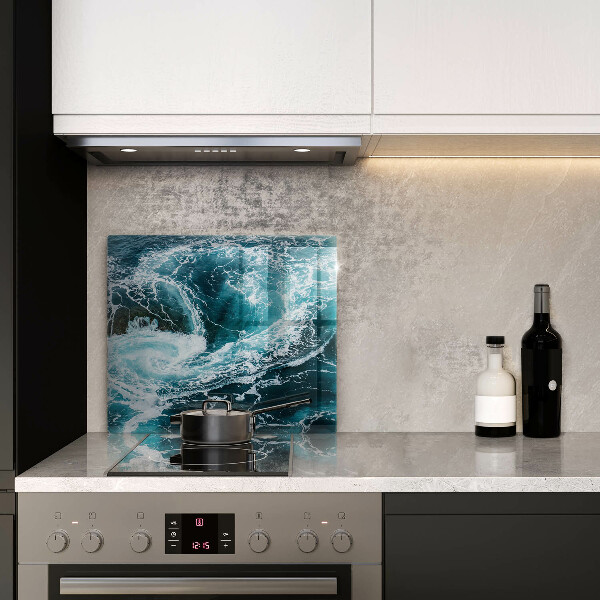 Glass worktop saver Foamed water waves