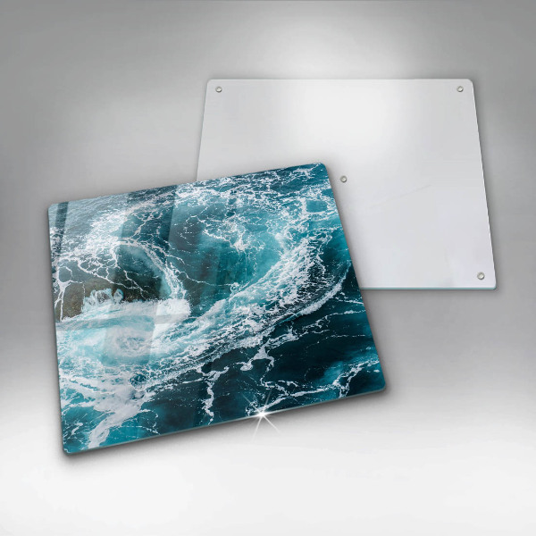 Glass worktop saver Foamed water waves