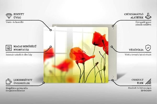 Work surface savers Red flowers