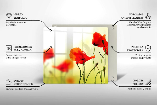 Work surface savers Red flowers