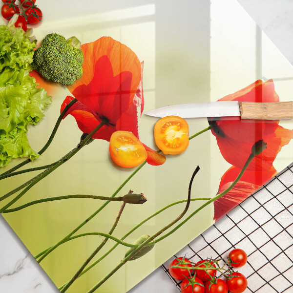 Work surface savers Red flowers