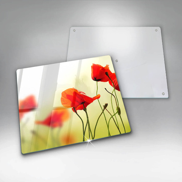 Work surface savers Red flowers