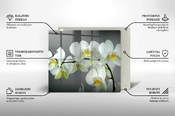 Work surface savers White orchid flowers