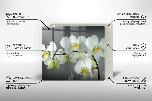 Work surface savers White orchid flowers