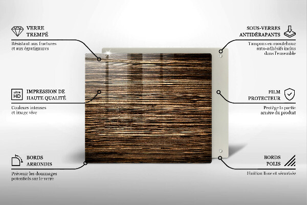 Induction hob protector Wood texture
