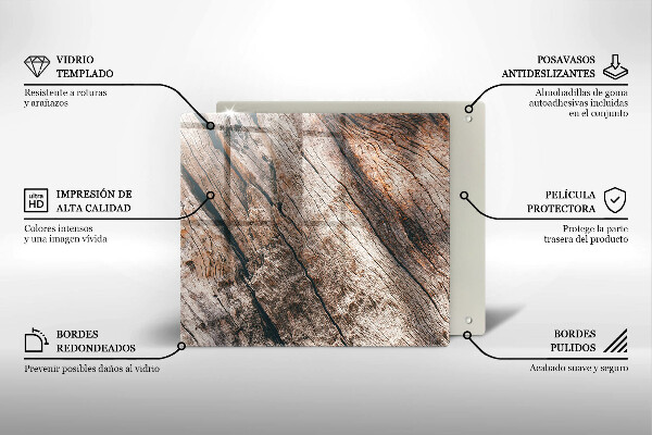 Induction hob protector Wood structure