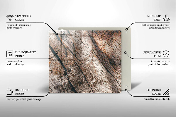 Induction hob protector Wood structure