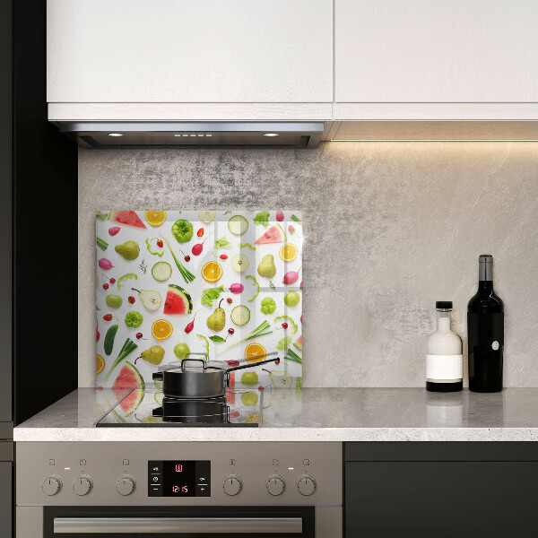 Induction hob protector Fruit and vegetables pattern
