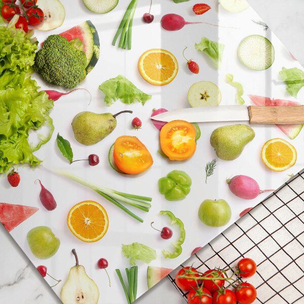 Induction hob protector Fruit and vegetables pattern