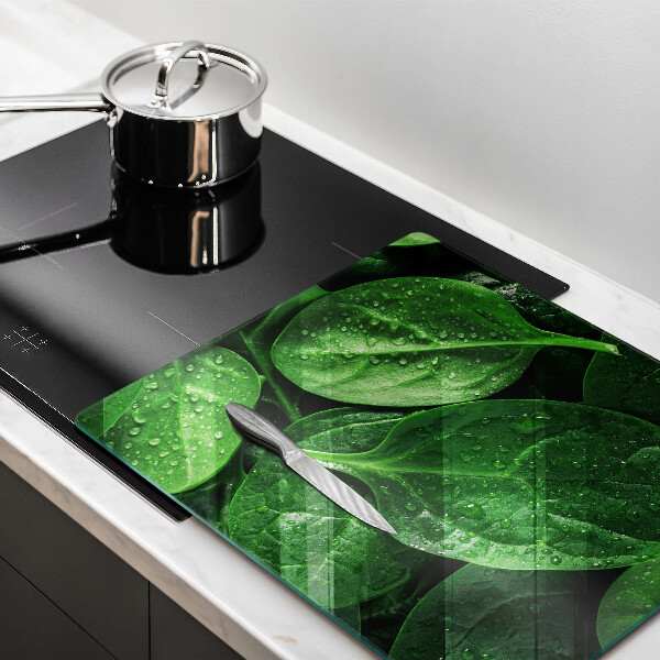 Induction hob protector Basil leaves