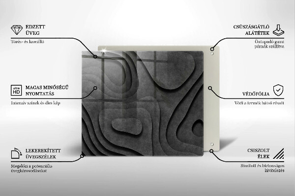 Induction hob protector 3D stone shapes