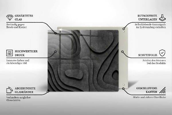 Induction hob protector 3D stone shapes