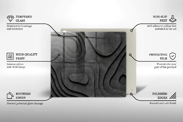 Induction hob protector 3D stone shapes
