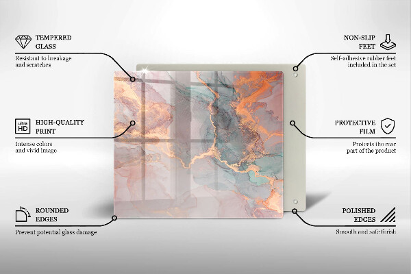 Work surface savers Marble with gold