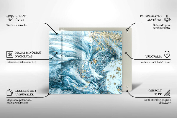 Glass worktop saver Structure with gold