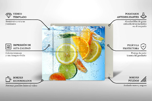 Work surface savers Juicy citrus water