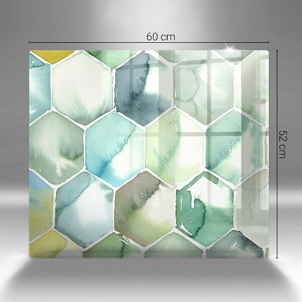 Glass worktop saver Watercolor hexagons