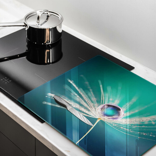 Glass worktop saver Dew on a dandelion