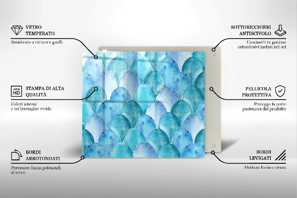 Glass worktop saver Watercolor scales