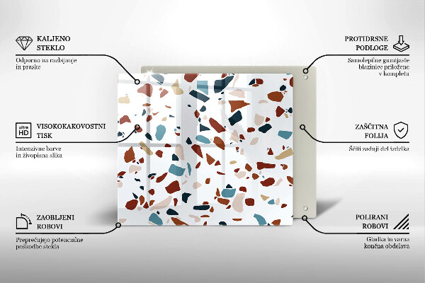 Glass worktop saver Decorative stone