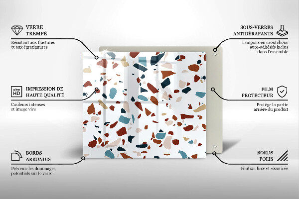 Glass worktop saver Decorative stone