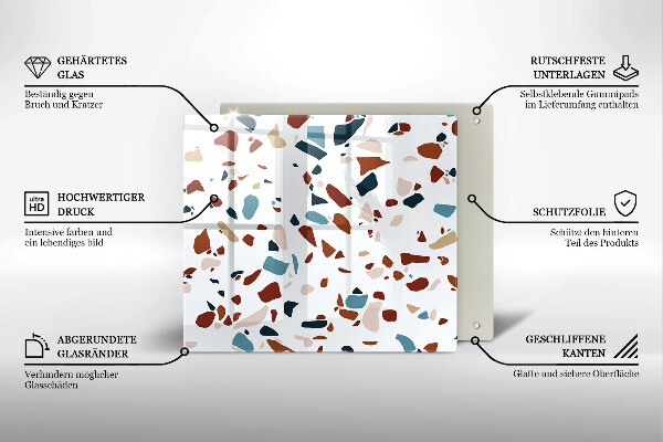 Glass worktop saver Decorative stone