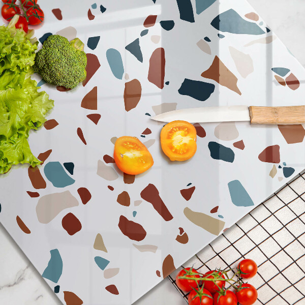 Glass worktop saver Decorative stone