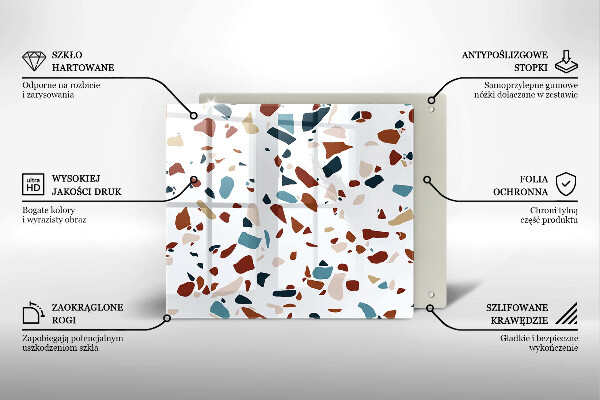 Glass worktop saver Decorative stone