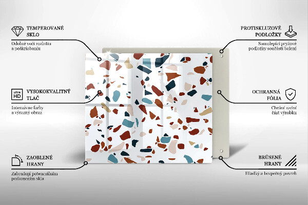 Glass worktop saver Decorative stone