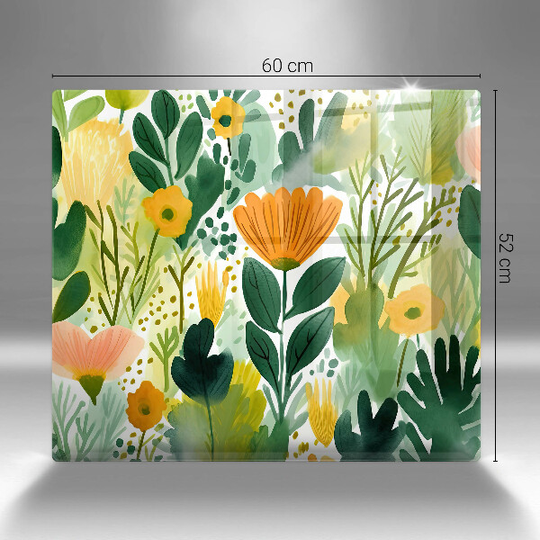 Glass worktop saver Painted flowers