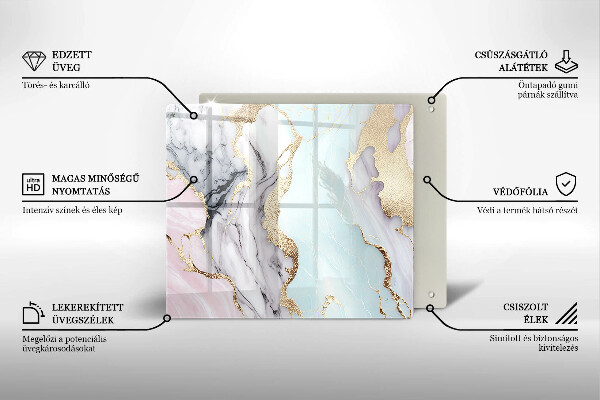 Glass worktop saver Pastel marble