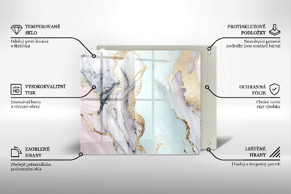 Glass worktop saver Pastel marble