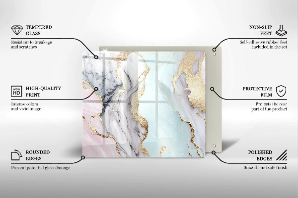 Glass worktop saver Pastel marble