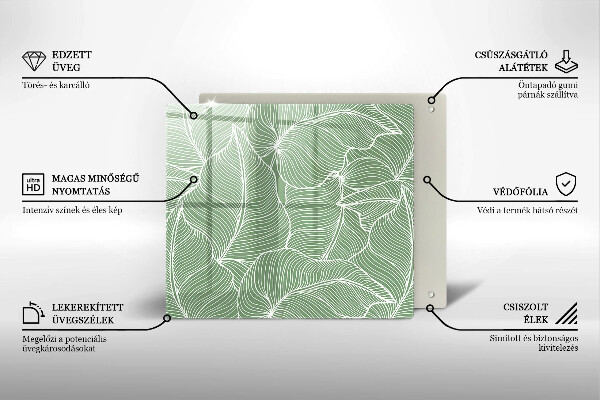 Glass worktop saver Linear leaves