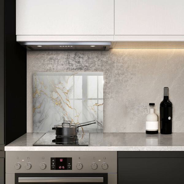 Glass worktop saver Light marble with gold