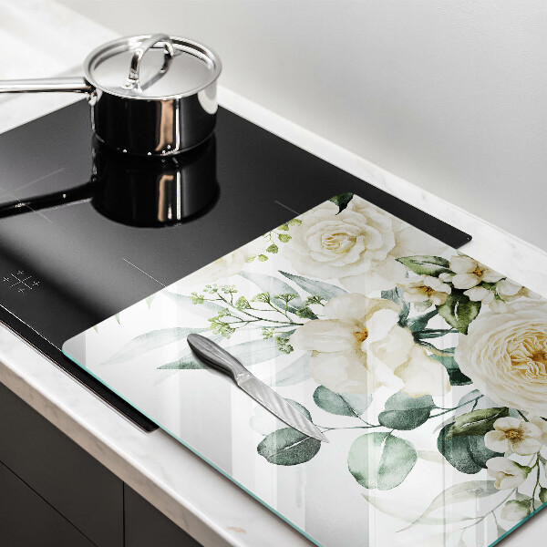 Glass worktop saver Watercolor flowers