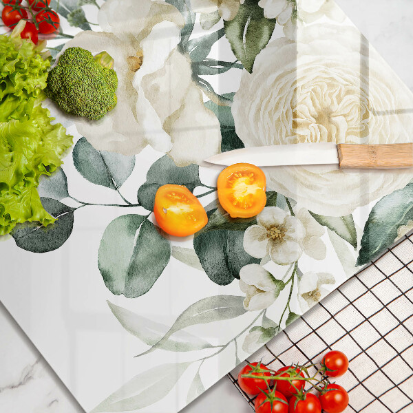 Glass worktop saver Watercolor flowers