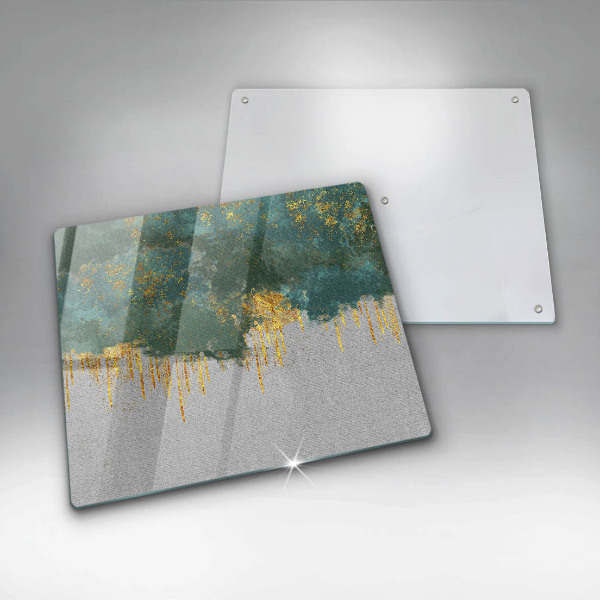 Glass worktop saver Abstraction with gold