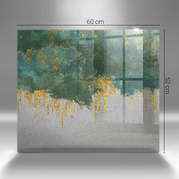 Glass worktop saver Abstraction with gold