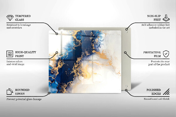 Glass worktop saver Abstraction with blue