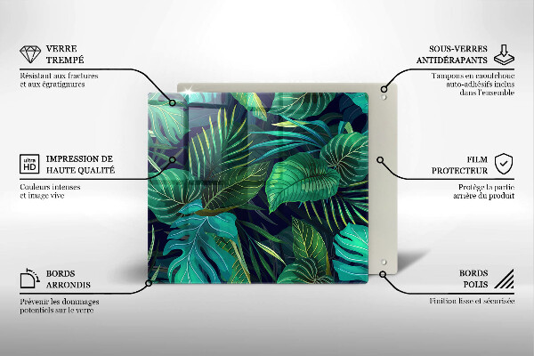Work surface savers Illustration of the jungle leaves